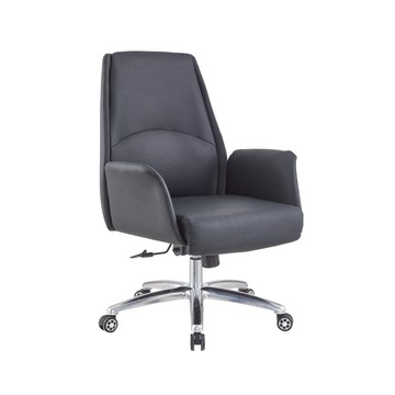 整新品071801德魯PU多功能現代造型電腦椅-黑色(椅背多處小傷小破)