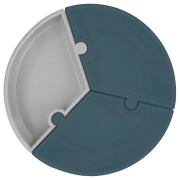 防滑矽膠拼圖餐盤-靜謐藍