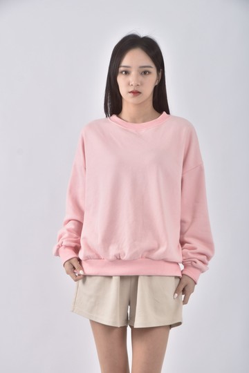 (F) cherry aka質感圓領粉色長袖上衣