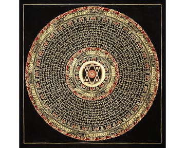 手工真言曼陀羅唐卡 — 專注與和諧的祈禱之曼