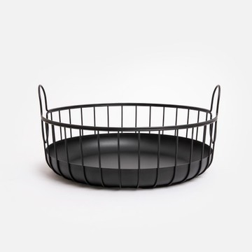 ZONE 鐵製提把收納籃M 黑