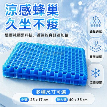 台灣出貨✨ 加厚蜂窩凝膠坐墊 辦公室久坐椅墊 透氣涼感舒適座墊 防滑護腰靠墊
