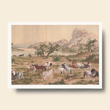 【藝術畫卡】郎世寧 百駿圖 | B4畫卡