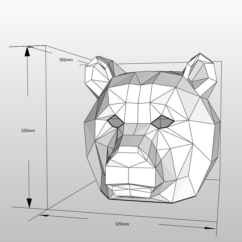 ペーパークラフト 折り紙 クマ お面 仮面 マスク 動物 3D 立体