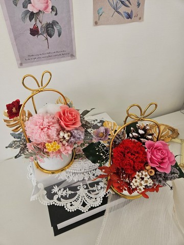 金色鐵器永生盆花 祝賀花禮 開幕盆花