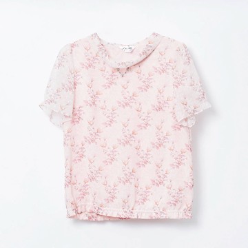 CLL巧玲瓏 粉嫩花草雪紡上衣 2033602