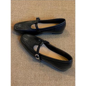 羊皮版~復古真皮瑪麗珍鞋女圓頭淺口單鞋平底樂福鞋英倫jk小皮鞋