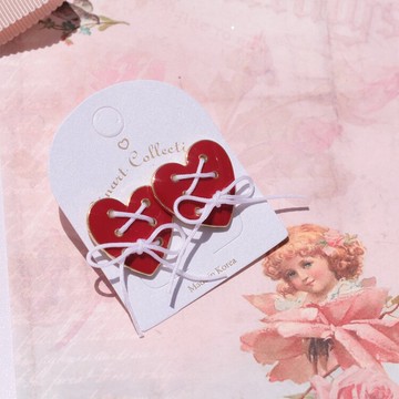 復古日系LOLITA可愛穿帶龍心少女法式少女心小物耳釘耳夾1入