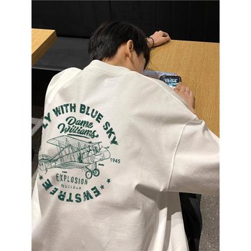 青少年t恤短袖男ins港風潮流寬松半袖體恤夏季男生初中生插肩上衣