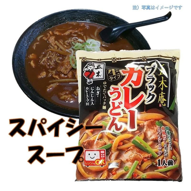 ブラックカレーうどん　五木庵　2袋2食分　ゆでたてパック麺　九州　熊本　スパイシースープ  カレーうどん  うどん  カレー