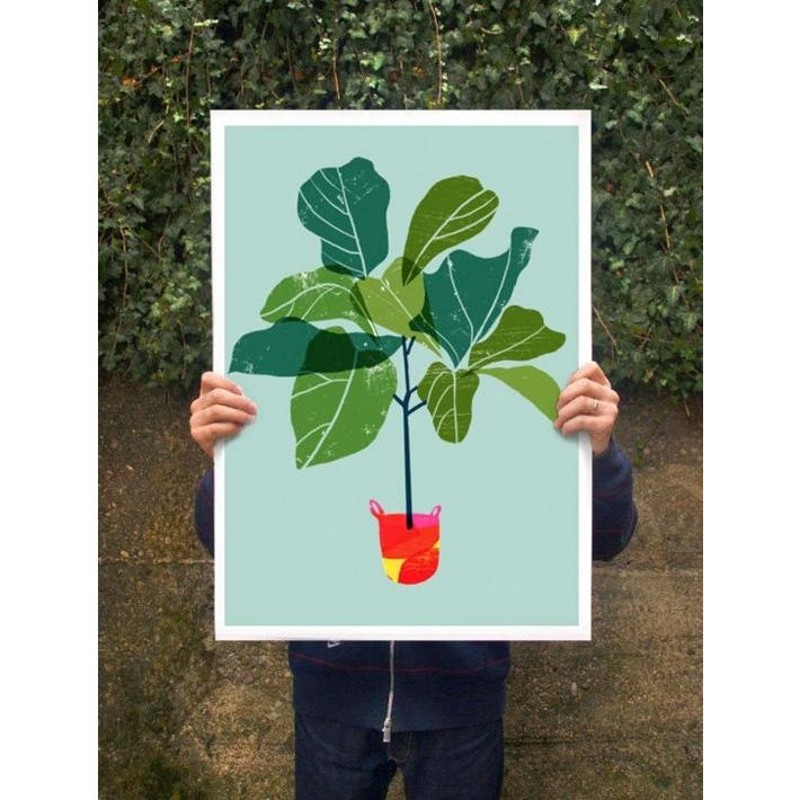 ANEK | Fiddle Leaf Fig Tree (green) Art Poster | アートプリント/ポスター (50x70cm)【北欧  カフェ レストラン インテリア おしゃれ】 | LINEブランドカタログ