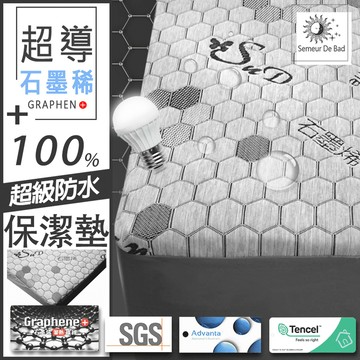 床包式 【藻土屋】(5尺)SUD台灣製高品質超導石墨烯抗靜電防水保潔墊/石墨烯保潔墊