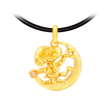 夢想指揮家-史努比黃金墜子-SNOOPY