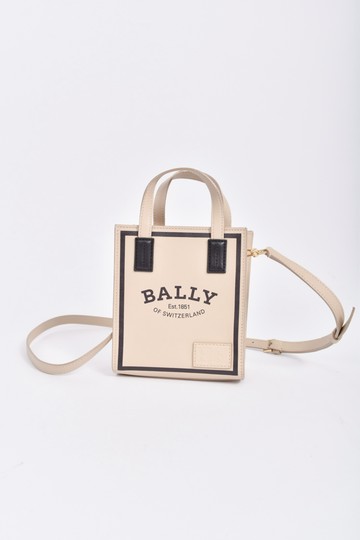 bally杏色經典logo手提肩背兩用小托特包