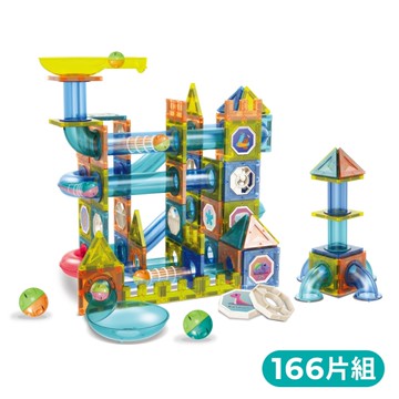 Teamson 彩色窗戶軌道磁力片166片組 磁力積木