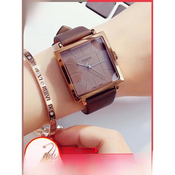 新款網紅julius聚利時大表盤學生時尚真皮帶方形休閑防水男女手表