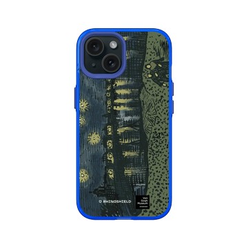 iPhone 15 Clear 激光藍 - Van Gogh Museum - RHINOSHIELD 二創 - 隆河上的星夜