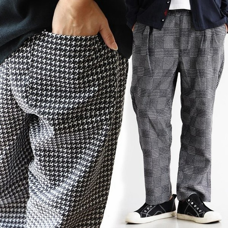 イージーパンツ グレンチェック 千鳥格子 ワイドルーズ スタンダード ウエストゴム 紐 ポリエステル キレカジ カジュアル メンズ レディース 通販 Lineポイント最大0 5 Get Lineショッピング