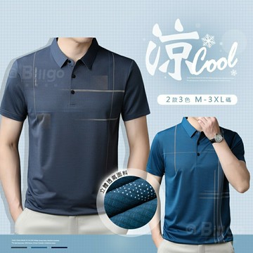 新款現貨⚡涼感印花輕薄短袖POLO-2款 6色 M~3XL碼【TX164211】冰感透氣休閒春夏男上衣