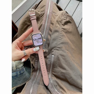 《台灣出貨》適用 APPLE WATCH 雙排鏈錶帶 真皮錶帶 S11 S10 SE 44 46mm 45mm 女士錶帶