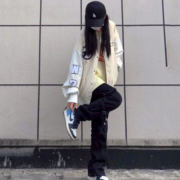 2022春秋新款美式復古vintage街頭棒球服外套女ins潮牌情侶夾克薄