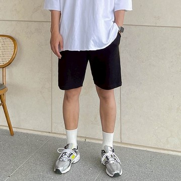 正韓XL-5XL 日常素色抽繩運動休閒五分褲 19色 YUPPIE 預購商品 0826