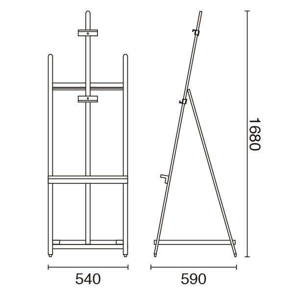 友屋 ウェイタブル木製イーゼル160 ブラック