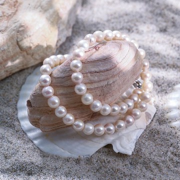 日本Akoya白色海水珍珠項鍊 8.5–9mm 女生禮物 S302