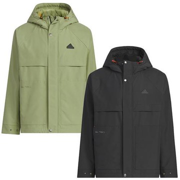 【下殺】Adidas 連帽外套 男裝 防風 防潑水 寬鬆 綠/黑【運動世界】JI6842/JI8680