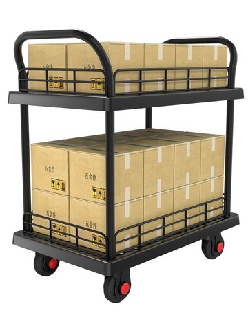 工廠現貨 免運 拉貨車 手推車 推車 搬運車 拉車 小推車 雙層手推車三層平板車多功能移動拉貨工作車靜音汽修加厚兩層拉車特惠/開立發票 售後保障 特價出Z1220