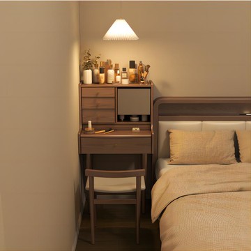 免運 實木鏡台化妝桌梳妝台 全實木化妝桌北歐簡約小戶型化妝臺臥室多功能可伸縮梳妝桌