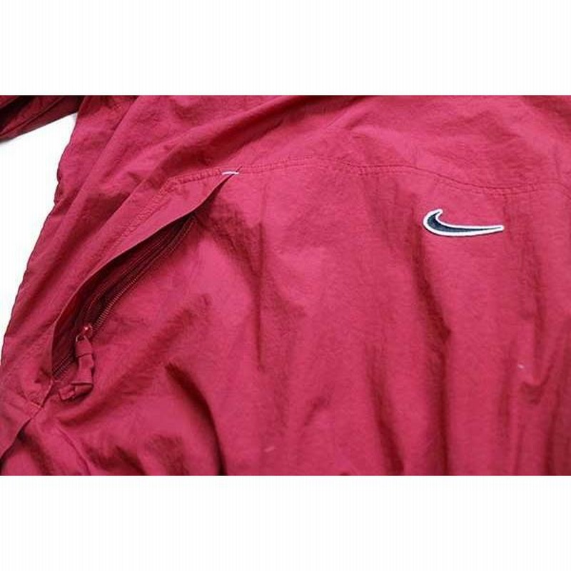 ☆90s NIKEナイキ ワンポイント Vネック プルオーバー ナイロン