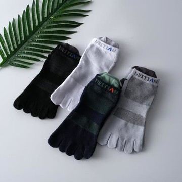 男女戶外跑步短筒分趾襪腳底毛圈加厚coolmax纖維面料吸汗五指襪