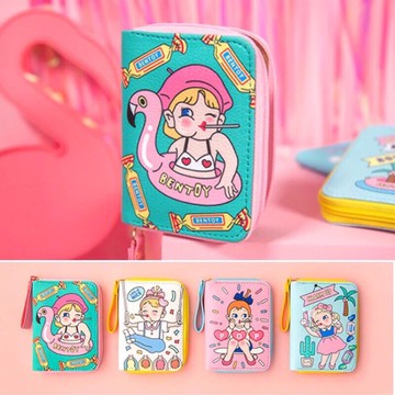零錢包 棒棒糖女孩多功能零錢包/錢包/短夾/可愛女孩 4色 - BEMYLOVE杜莎女孩