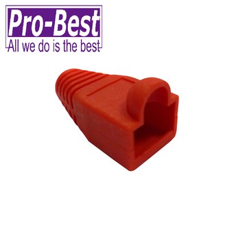 PRO-BEST CAT.5e 網路接頭護套 紅色-50PCS