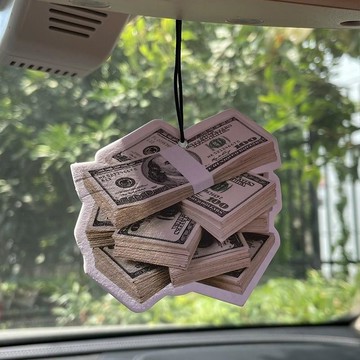 汽車掛飾 平安車掛 車用掛件 紙鈔美金車載香薰汽車香片香水持久留香吊墜掛件出風口香包車用