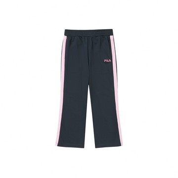 FILA KIDS 女童排汗快乾針織長褲-深灰 5PNZ-8711-RG