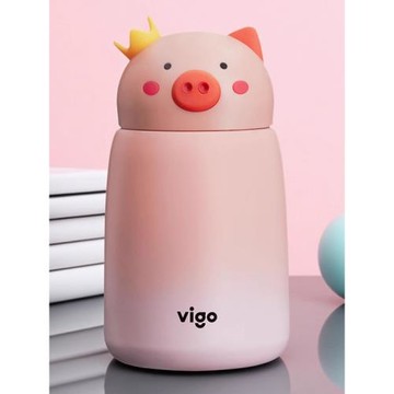 vigo兒童保溫杯學生小豬保溫杯304不銹鋼直飲杯女生兒童小巧杯