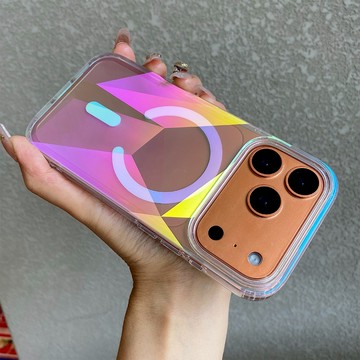 幾何菱格極光 Magsafe磁吸 防摔 iPhone 17 16 15 14 13 12 11 Pro Max 手機殼