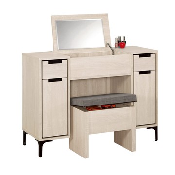 【Hampton 漢汀堡】維爾基3.3尺掀鏡式化妝桌椅組