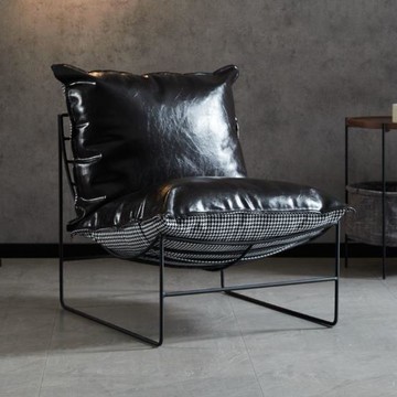 現貨免運！沙發椅 懶人沙發 靠背椅 躺椅  北歐極簡輕奢沙發椅鐵藝客廳懶人沙發單人網紅臥室小戶型ins沙發 八折下殺 特價出 可開發票