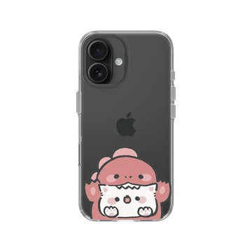 iPhone 16 Clear Case（相機按鈕） 透明 - fluffystar 毛絨絨星人 - 小恐龍Nini