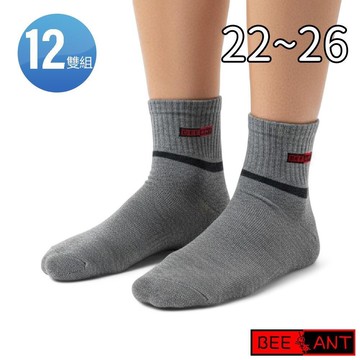 【蜂蟻】單條紋1/2休閒襪(12雙組#BA7004)