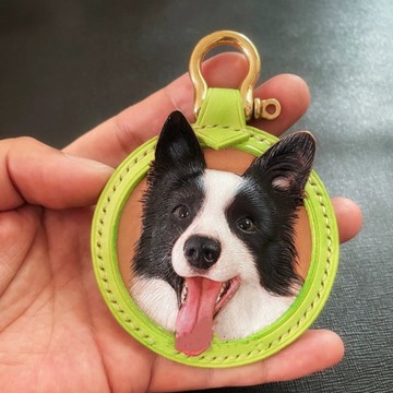 【訂做】我的寵物 寵物雕刻鑰匙圈 皮革雕刻 狗 貓 寵物畫像 皮革畫鑰匙圈 寵物皮革鑰匙圈