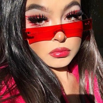 外貿跨境新款歐美網紅百搭墨鏡透明淺色不規則太陽鏡墨鏡glasses