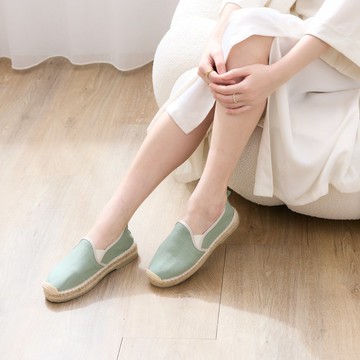 草編鞋 素色 綠豆奶 台灣手作