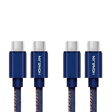 HONG JIN 宏晉 C-C 牛仔充電線  1m  藍色  2條