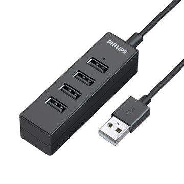 飛利浦usb2.0擴展器轉換接頭筆記本電腦多接口轉換器外接hub集分線器外接一拖四拓展塢多功能擴展塢usp延長線