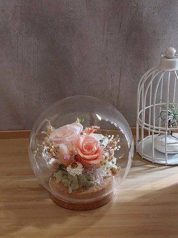 夢幻花園 永生花玻璃罩.花盅 祝賀花禮 生日.情人節.母親節.畢業
