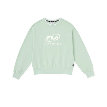 FILA 女長袖圓領T恤-粉綠 5TEY-5469-LN